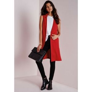 [Chico's] Red Wool Oversized Vest